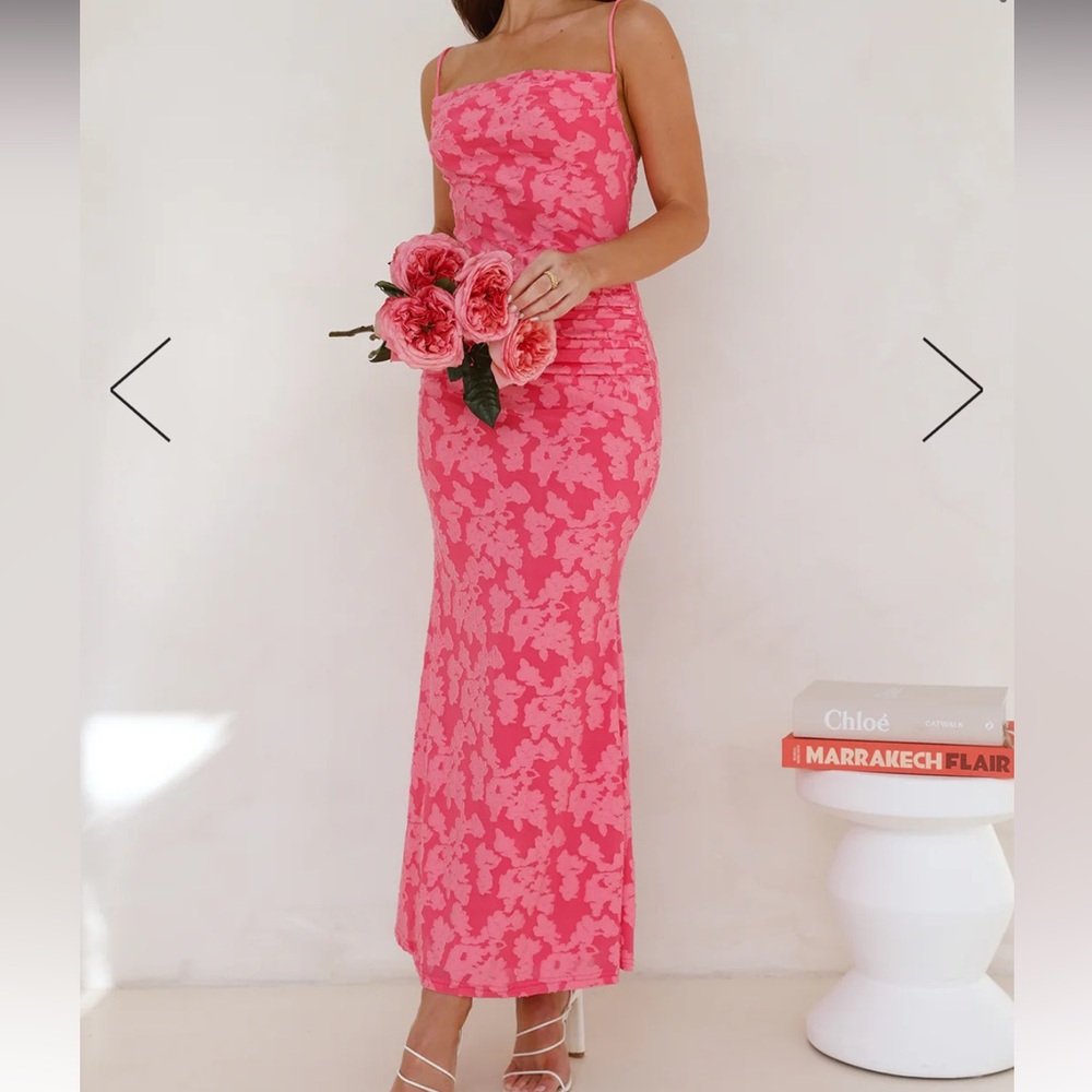 Hello Molly Pink Floral Midi Dress